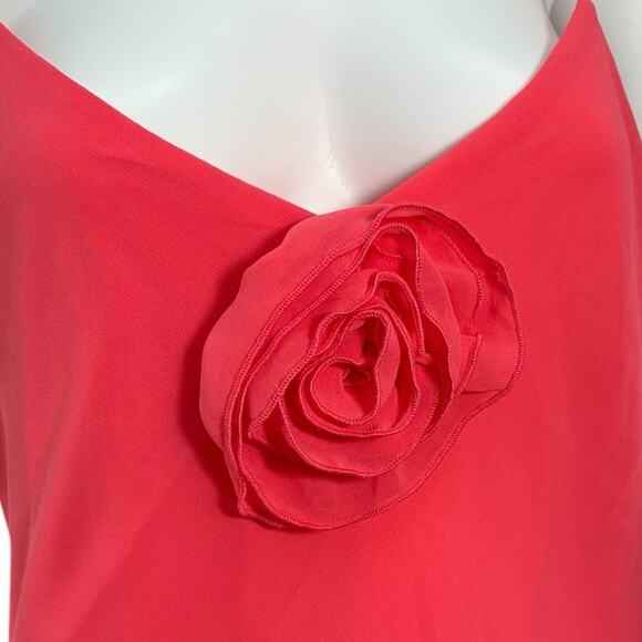 NWT Gianni Bini Sz 6 Y2K Pink Chiffon Ruffle Asymmetric Fairy Bias Cut Dress - Picture 3 of 11